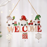 elvesmall Gnome Santa Claus Wooden Hanging Ornament 2024 Merry Christmas Decoration for Home Door Xmas Tree Pendants Navidad New Year 2025