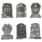 elvesmall 4pcs Horror Skull Foam Fake Tombstone Halloween Outdoor Ornaments Happy Halloween Party Decoration Props Haunted House Decors