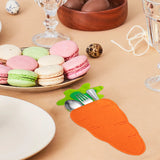 elvesmall  2/4/6pcs Easter Knife Fork Bags Felt Carrot shape Cutlery Holder Bag for Easter Party Table home Decorations Tableware Organizer