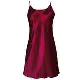 elvesmall  Ice Silk Sexy Women's Satin Nightdress Sexy Lotus Hem Sling Dress Chemise Soft Nightgown Women Lingerie Night Wear Summer Dress