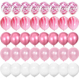 elvesmall 40pcs Rose Gold Confetti Latex Balloons Happy Birthday Party Decorations Adult Kids 1 2 3 5 10 14 15 18 30 35 40 50 60 Year Old