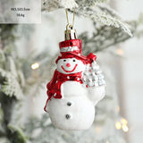 elvesmall 2pcs Christmas Tree Ornaments Snowman Crutch Elk Xmas Tree Pendant Christmas Decoration for Home New Year Gifts Kids Toys