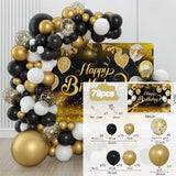 elvesmall Black Gold Balloon Garland Arch Kit Confetti Latex Ballon Birthday Party Decor Adult Graduation Baloon Wedding Decor Baby Shower