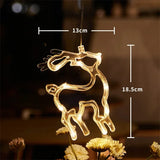 elvesmall LED Christmas Snowflake Light Santa Hanging Sucker Lamp Window Ornaments Decoration for Home Xmas Navidad New Year Decor