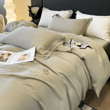 elvesmall  Embroidery 100% Lyocell Fiber Duvet Cover Set 220x240 High End Skin Friendly King Size Bedding Set Luxury Soft Pink Bedding Sets