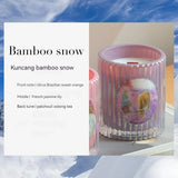 elvesmall 6.35OZ Luxury Decoration Candle Scented Candle In Glass Jar Unique Stripe Large Aromatic Candle for Wedding Roman Decoration