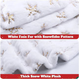 elvesmall 78/90/122 CM Christmas Tree Skirt White Faux Fur Xmas Sequin Carpet Mat Home Party Decorations