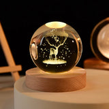 elvesmall 6cm 3D Crystal ball Crystal Planet Night Light Laser Engraved Solar System Globe Astronomy Birthday Gift Home Desktop Decoration