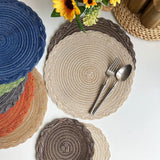 elvesmall 8PCS Decor Table Products Woven PlacematS Heat MATS  Round Tables  Placemats Coasters Party Wedding Home Decoration Props