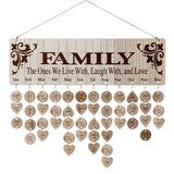 elvesmall Eid DIY Decor Wooden Calendar Pendant Family Wedding Birthday Special Days Countdown Reminder Board For Christmas Gifts