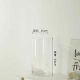 elvesmall  Glass Hydroponic European Large Cylindrical Vase Wedding Home Decoration Fish Tank Decoration Floor Vase Living Room Decoration