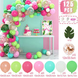 elvesmall Tropical Hawaiian Balloon Garland Arch Kit Ballon Baby Shower Balloon Birthday Summer Hawaii Flamingo Party Decor Wedding Party