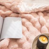 elvesmall Thicken Luxury Faux Fur Blanket Double Layer Winter Rabbit Fur Plush Plaid for Bed Cushion Cover Home Throw Blankets Bedspread