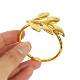 elvesmall 12Pcs Leaves Napkin Rings Buckle Gold Metal Napkin Holder for Christmas Wedding Birthday Party Dinner Table Decoration Supplies