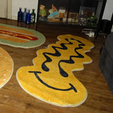 elvesmall  Smile Carpet Bedside Cartoon Funny Distortion Face Children Bedroom Rug Home Decoration Cute Living Room Corridor Mat ковер 러그