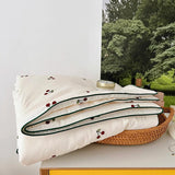 elvesmall  High End Cherry Summer Cooling Blanket 100% Cotton Skin Friendly Breathable Summer Quilt Washable Queen Quilt for Child Adults