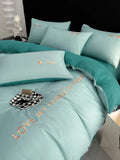 elvesmall Nordic Luxury Egyptian Cotton Bedding Set King Queen Double Twin Size with Sheet Duvet Cover Pillowcases 1/2 People Bed Linens