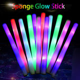 elvesmall 60Pcs/Lot Glow Sticks DIY LED Foam Stick LED Glow In The Dark Light LED Light Stick For Wed Halloween Party Rave Halloween Decor