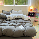 elvesmall Brown Stripe Bedding Comforter Set Pillowcase bed sheet Single Full Size Bed Linen Duvet Cover Set Queen/King Double Single Bed