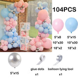 elvesmall Baby Shower Decor Balloons Garland Pastel Pink Blue Silver Balloon Arch Kit Kids Birthday Party Gender Reveal Decoration Globos