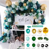 elvesmall Green White Macaron Metal Balloon Garland Arch Kit Wedding Birthday Balloons Decoration Party Balloons For Kids Baby Shower