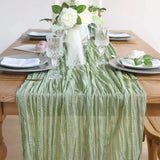 elvesmall  6PCS European Crease Cloth Table Runner Boho Style American Tabletop Decor Wedding Banquet Festive Birthday Party Table Path