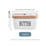 elvesmall Butter Container Ceramic Box Restaurant Sealed Storage Box Cheese Boxwith Knife Butter Slicer Butter Dish Tableware