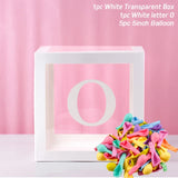 elvesmall Transparent Balloon Letter Box Baby Shower Decoration Birthday Wedding Custom Name Balloon Box 1st Birthday Party Decorations