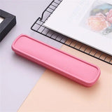 elvesmall Tableware Box Portable Flip Cover Type Cutlery Case Environmentally Friendly Spoon Storage Box Drop-resistant Household Supplies