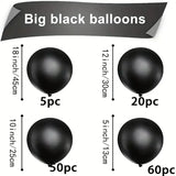 elvesmall 135pcs Black Latex Balloon Arch Garlands Holiday Party Dance Birthday Party Photo Props Anniversary Party Spot Decorations