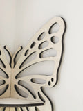 elvesmall Butterfly Crystal Display Shelf Wooden Stand Corner Decoration Boho Hanging Wall Jewelry Holder Storage Organizer For Home Decor