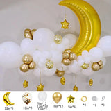 elvesmall Eid Mubarak Balloon Set Platinum Confetti Moon Stars Foil Balloons Ramadan DIY Decorations Islamic Muslim Party Balloons