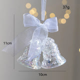 elvesmall  Christmas Decoration Acrylic Crystal Carriage Bells Elk Butterfly Christmas Tree Ornaments for Ice Xmas Party Decor Velas