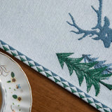 elvesmall Christmas Tree Table Runner Winter Holiday Xmas Elk Table Path,Dining Cloth Placemat New Year Home Kitchen Rustic Decorations