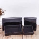 elvesmall  10pcs/lot Kraft Paper Box With Transparent PVC Window Packaging Gift Box Wedding Birthday Christmas Party Candy Cookie Cake Box