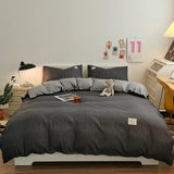 elvesmall Checkerboard Bedding Comforter Set with Pillowcase bed sheet Single Full Size Bed Linen Duvet Cover Set Queen/King Double Single