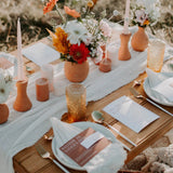 elvesmall  Personalize Vintage Wedding Table Runner,Retro Burr Texture Dining Table Path,Cotton Gauze Kitchen Dinner Chair Decoration