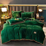 elvesmall Luxury Milk Velvet Ultra-thick Warm Bedding Set for Winter Warmth Skin-friendly Duvet Cover Set King Antistatic Quilt Cover Sets