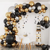 elvesmall Black Gold Balloon Garland Arch Kit Confetti Latex Ballon Birthday Party Decor Adult Graduation Baloon Wedding Decor Baby Shower