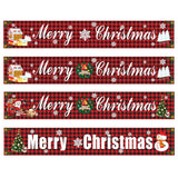 elvesmall  Large Merry Christmas Banner Red Plaid Yard Christmas Banner Christmas Decorations for Outdoor Indoor Xmas Party Decor 296x48cm