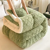 elvesmall  Soft Super Thick Winter Warm Blanket Artificial Lamb Cashmere Weighted Blankets for Beds Cozy Thicker Warmth Quilt Comforter