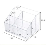 elvesmall Large Capacity Desk Pen Holder Pen Stand Transparent Stationery Organizer 5-Grid Acrylic Pencil Storage Box Cosmetic Organizer