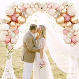 elvesmall 112pcs Blush Retro Pink Balloons Garland Arch Kit for Birthday Party Wedding Baby Shower Decorations