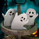elvesmall 3pcs /set Wooden Ghost Tiered Tray Halloween Decor Wooden Table Sign For Halloween Party Home Decor