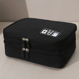 elvesmall 3 Tier Portable Wire USB Line Holder Bag Travel Power Bank Earphone Line Organizer Box Mouse Charging Line Storage Ziplock Bag