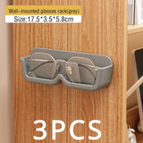 elvesmall Glasses Display Cabinet Sunglasses Storage Box Wall Mounted Perforated Free Sunglasses Storage Glasses Rack Home Tidying