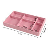 elvesmall Jewelry Storage Box Earring Ring Necklace Brooch Holder Velvet Jewelry Display Box Necklace Classification Organizer Drawer Tray