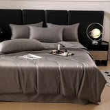 elvesmall Silk Summer Cool Quilt   New Washed Air Conditioning Quilt Ice Silk Summer Quilt Four Piece Bed Sheet and Comforter Blanket