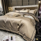 elvesmall  White Egyptian Cotton Bedding Sets Queen King Size Embroidery Duvet Cover Flat/Fitted Sheet Bed Linen Hotel Style Home Textiles