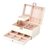 elvesmall Fashion Leather Jewelry Box Case Jewelry Package Storage Large Space Jewelry Ring Necklace Bracelet